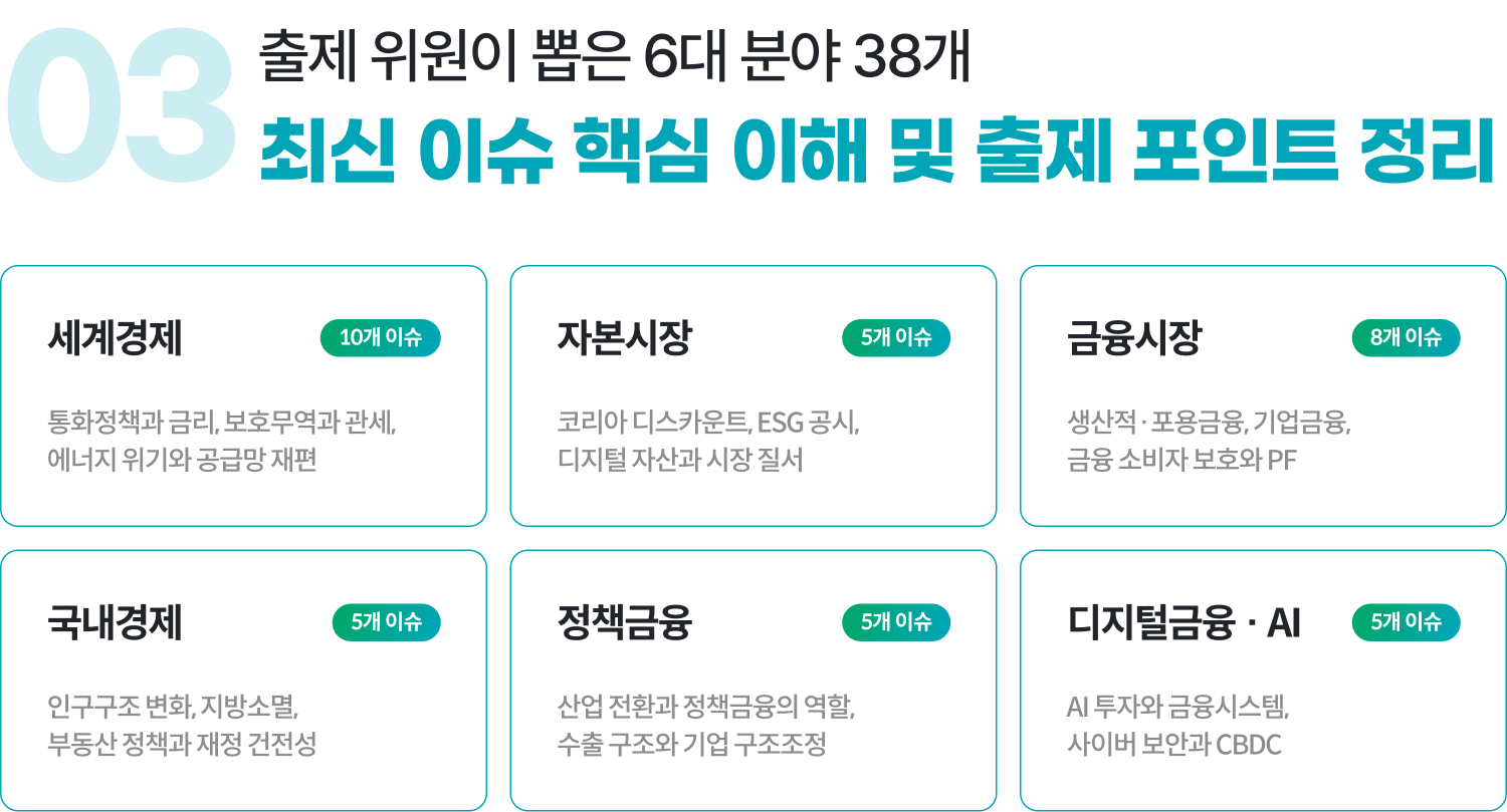 03 출제 위원이 뽑은 6대 분야 38개 최신 이슈 핵심 이해 및 출제 포인트 정리